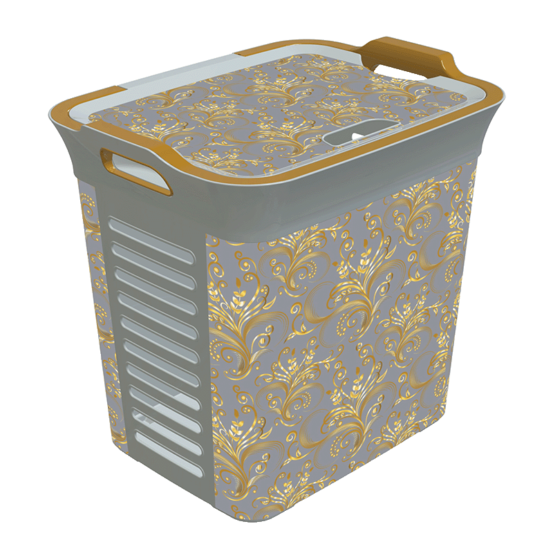 KB0062 40L Tamara Serisi Kapaklı Kirli Sepeti