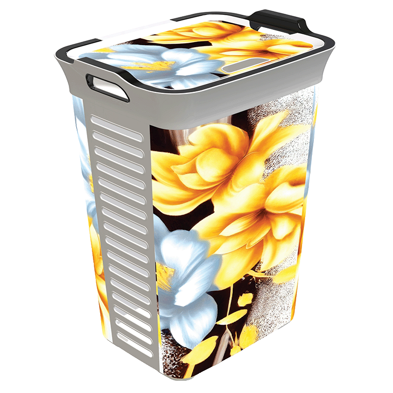 KB0063 60L Tamara Serisi Kapaklı Kirli Sepeti