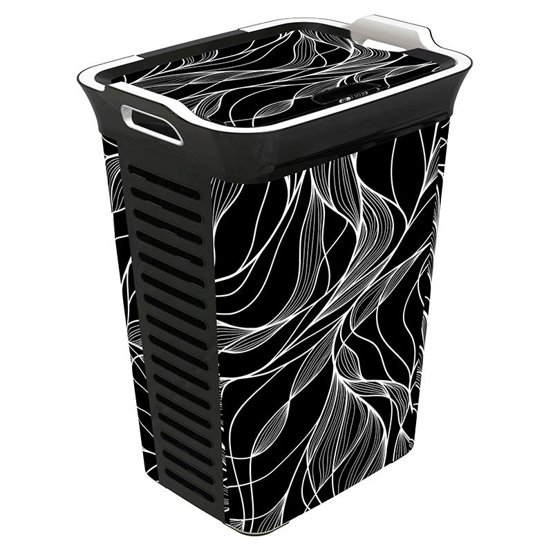 KB0063 60L Tamara Serisi Kapaklı Kirli Sepeti