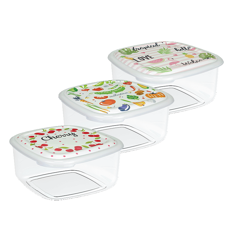 KM0004 Kare Saklama Kapları 3'Lü set