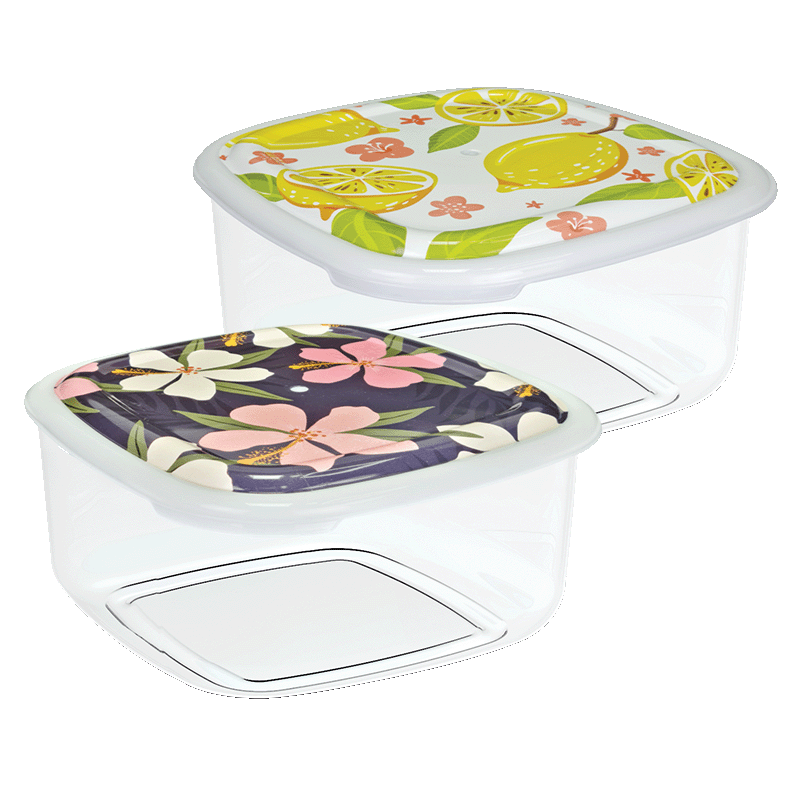 KM0005 Kare Saklama Kapları 2'Li Set