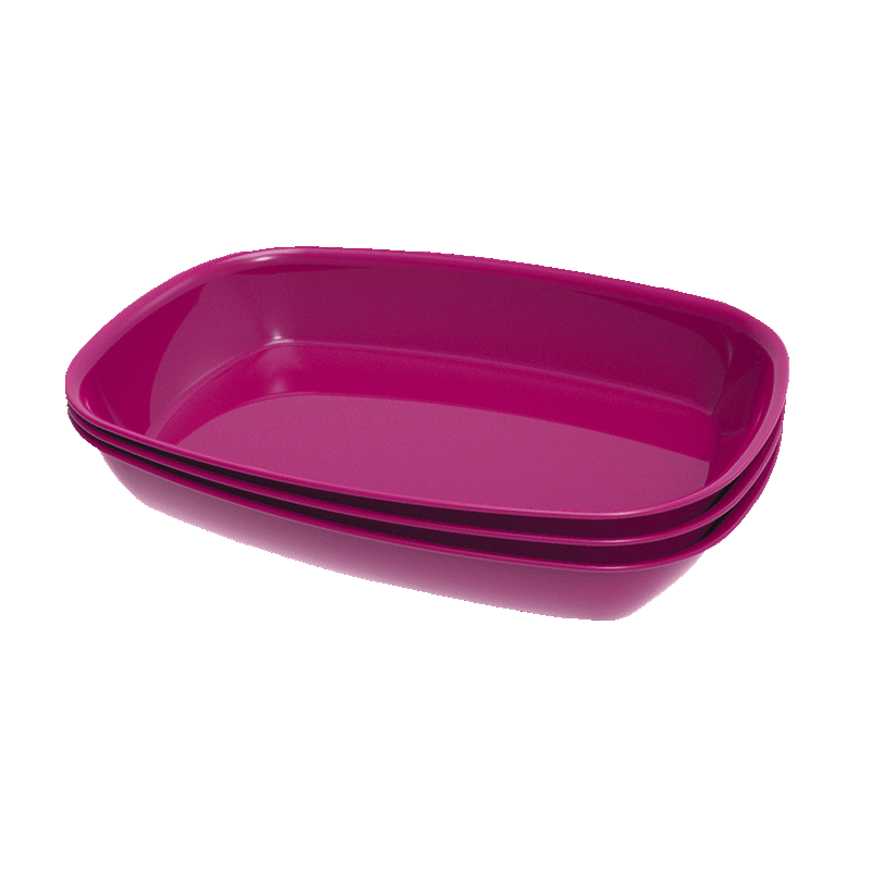 KM0161 Sardunya Serisi Kare Kaseler 3'Lü Set