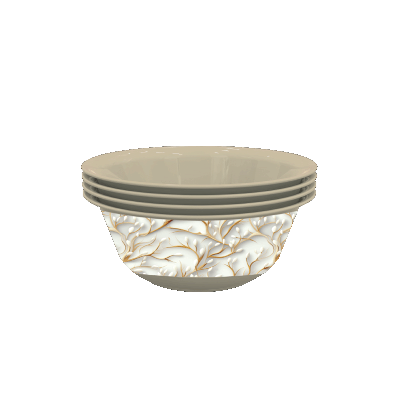 KM0172 Akasya Serisi Yuvarlak Kaseler 4'lü Set