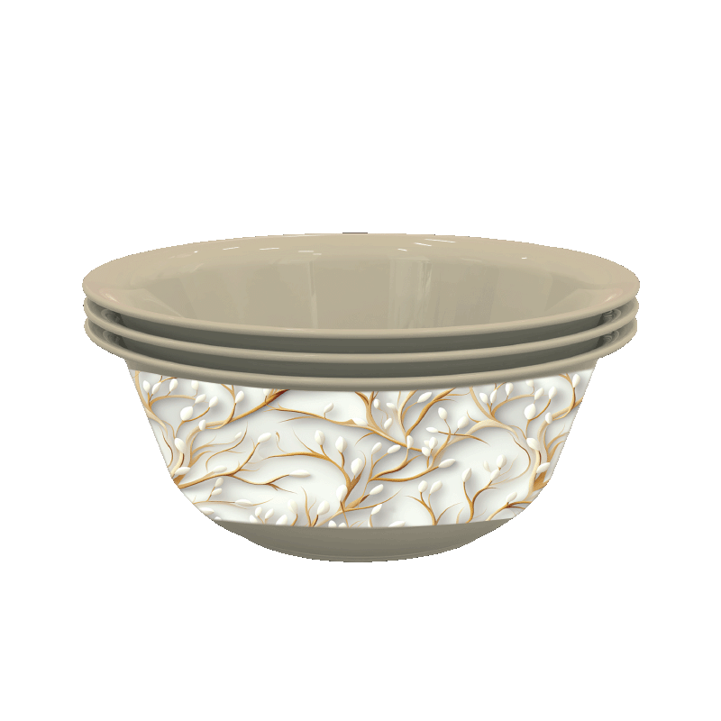 KM0173 Akasya Serisi Yuvarlak Kaseler 3'Lü Set