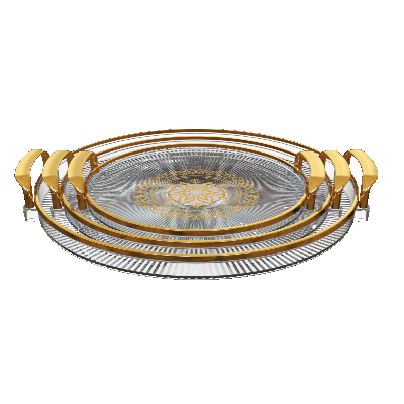 KM0258-40 3parça Tamara serisi Gold Tepsi