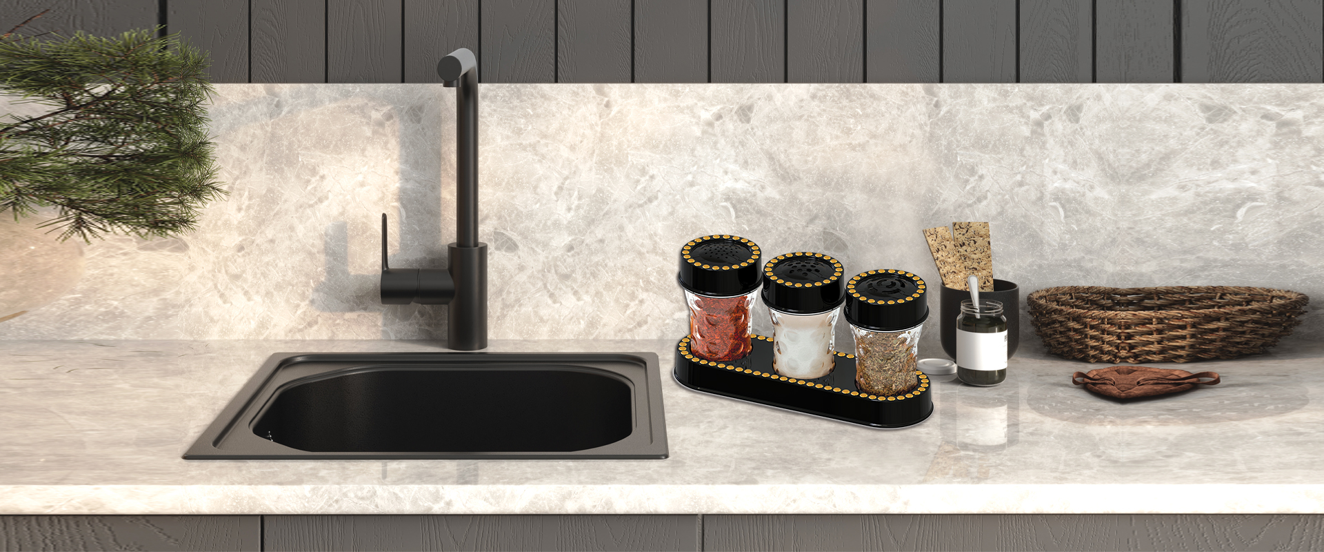 Renkli Standlı Baharatlıklar